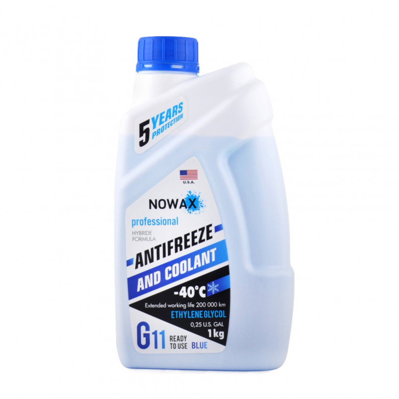 NOWAX Антифриз блакитний G11. 1кг. готовий розчин