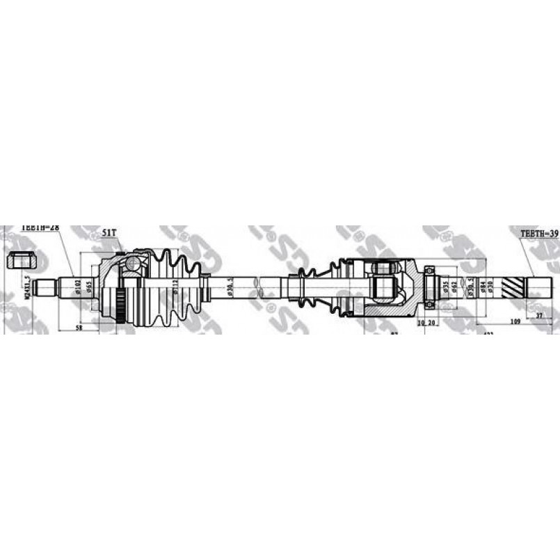 244016 GSP  -  Напіввісь