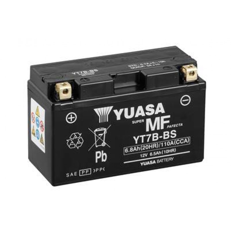 МОТО Yuasa 12V 6,5Ah MF VRLA Battery AGM YT7B-BS(сухозаряжений)