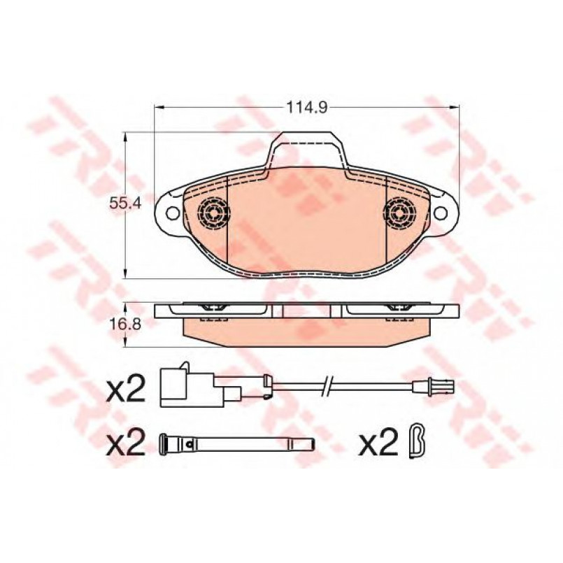 GDB2041 TRW - Гальмівні колодки до дисків