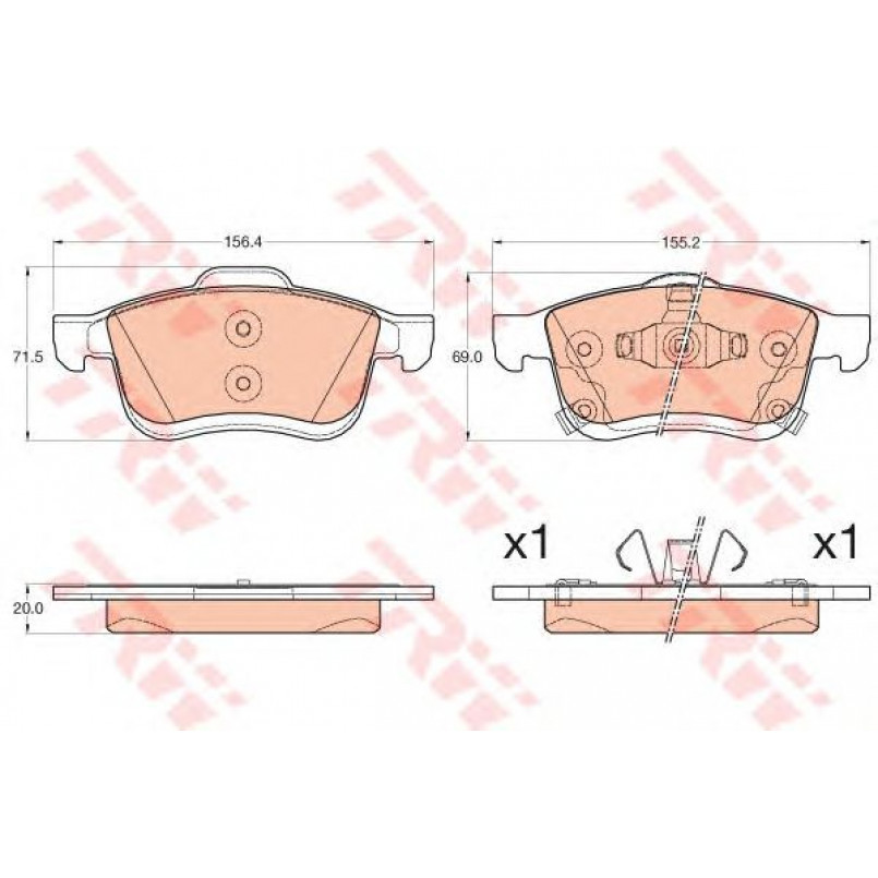 GDB2060 TRW - Гальмівні колодки до дисків