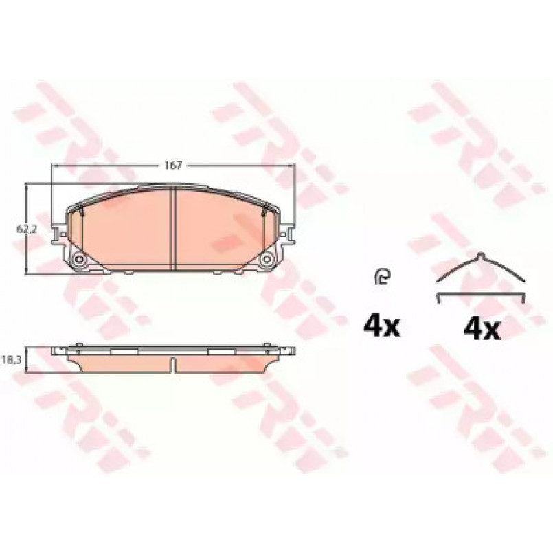 GDB2142 TRW - Гальмівні колодки до дисків
