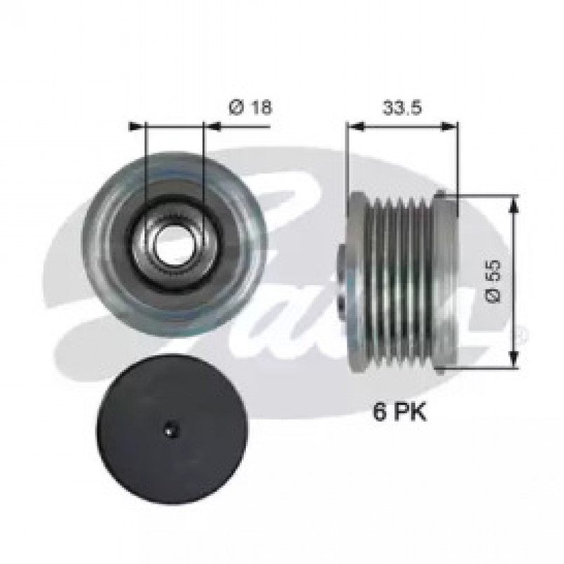 OAP7216 (7789-10216)  Шків генератора GATES OVERRUNNING ALT.PULLEY
