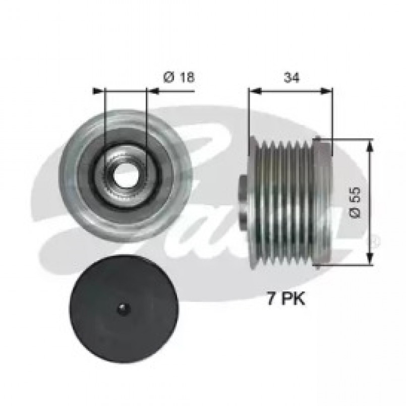 OAP7213 (7789-10213)  Шків генератора GATES OVERRUNNING ALT.PULLEY