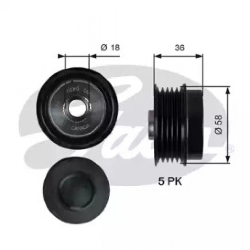 OAP7214 (7789-10214)  Шків генератора GATES OVERRUNNING ALT.PULLEY