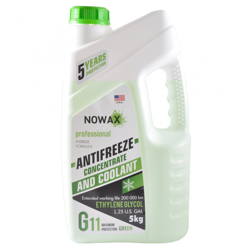 NOWAX ANTIFREEZEE Concentrate G11 GREEN Антифриз Концентрат 5Kg (4шт./уп.)