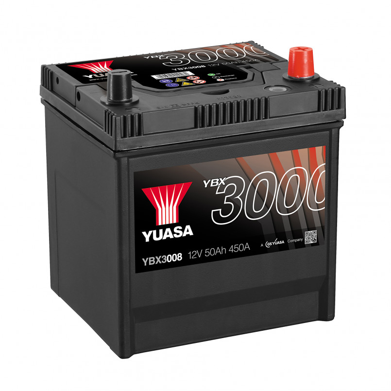 Аккумулятор YBX3008 Yuasa 12V 50Ah 450A