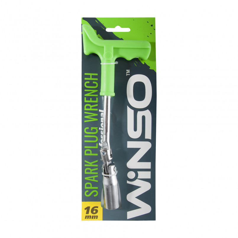 Ключ свічний, професійний з підсиленою ручкою,16мм WINSO