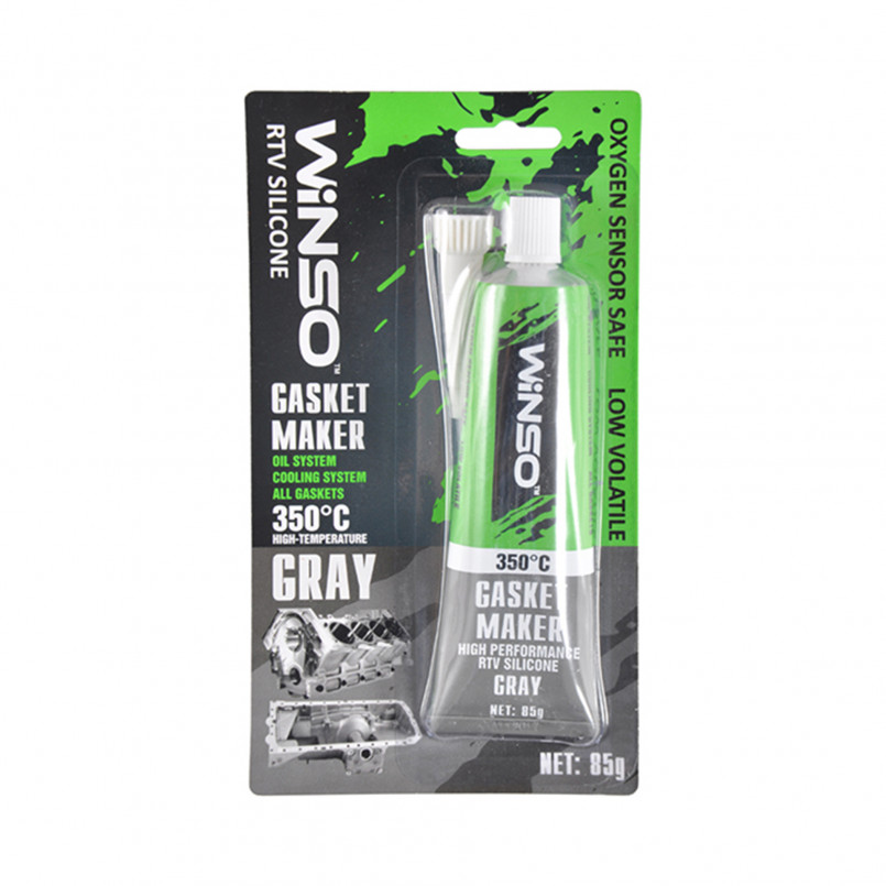 GASKET MAKER GRAY 85g +350⁰С Силіконовий герметик прокладок професійний сірий WINSO