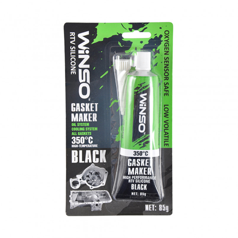 GASKET MAKER BLACK 85g +350⁰С Cиліконовий герметик прокладок професійний чорний  WINSO