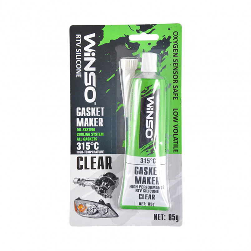 GASKET MAKER CLEAR 85g +315⁰С Силіконовий герметик прокладок професійний прозорий WINSO