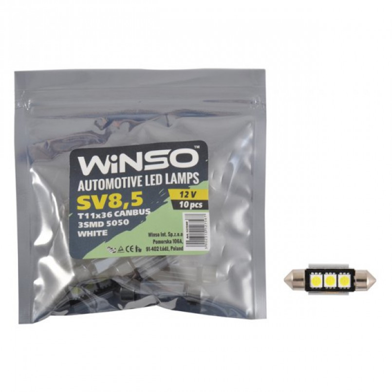 LED 12V SV8.5 T11x36 COB-3SMD white