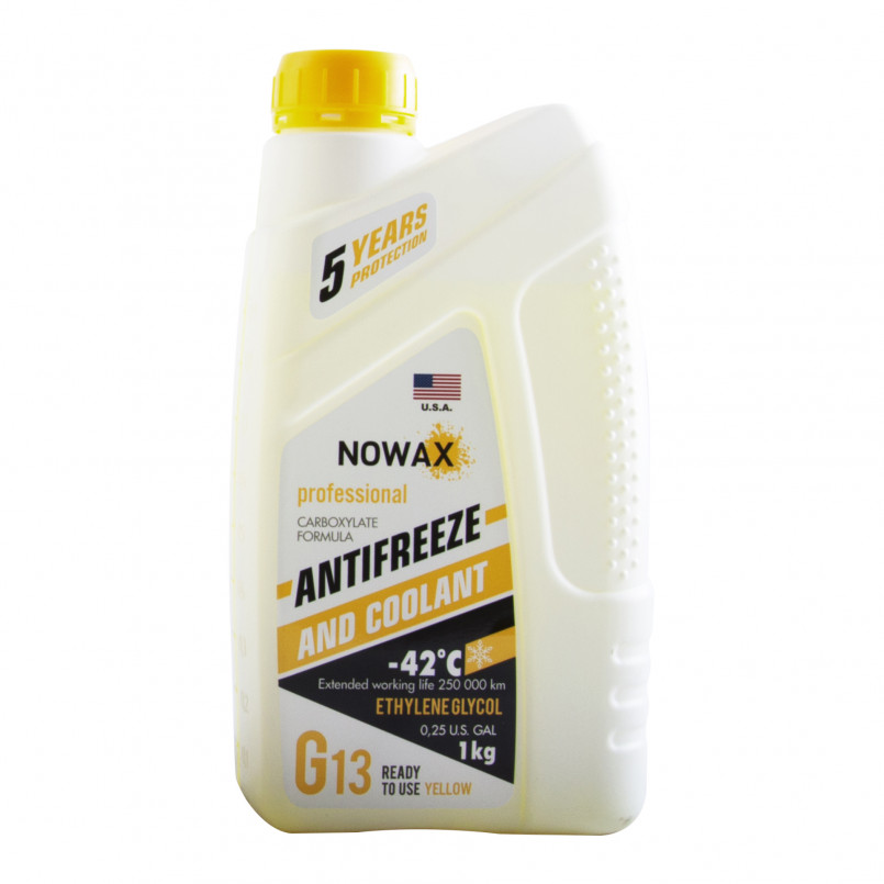 NOWAX Антифриз жовтий G13. 1кг, готовий розчин