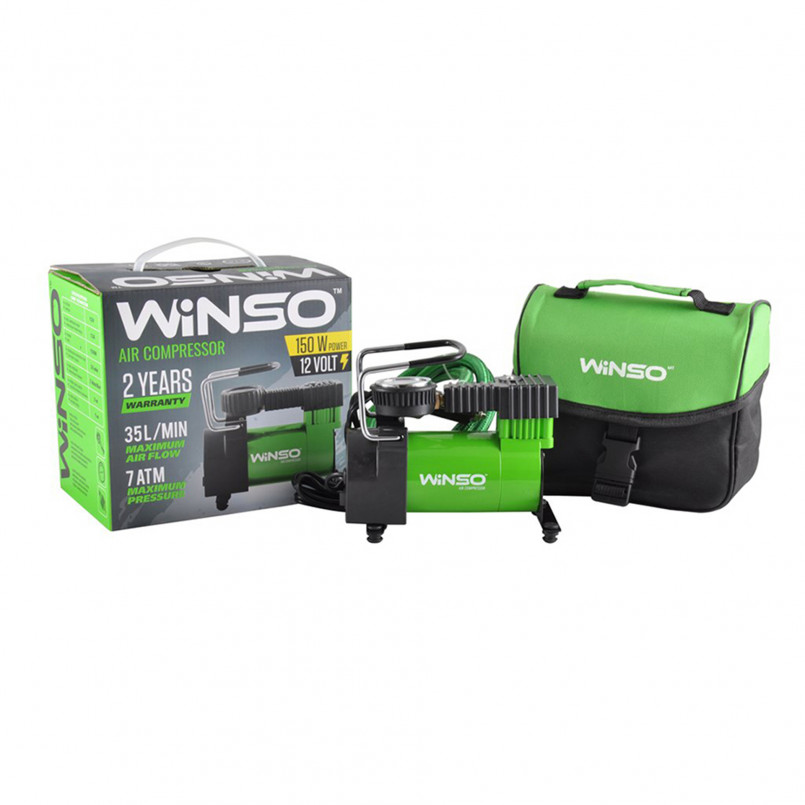 Компресор автомобільний WINSO 7 Атм, 35 л/хв. 150Вт, кабель 3м., шланг 1м.