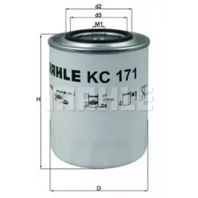 KX406D Фільтр палива (MAHLE)