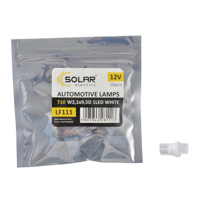 LED 12VT10W2.1x9.5d 1leds white 1шт. 1led (10) Поліетилен уп.. підсвічування салону