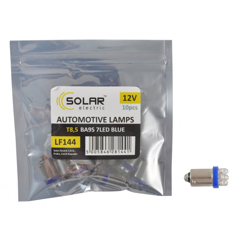 LED 12V T8.5 BA9s 7leds blue 1шт. (10шт.) Поліетилен уп.
