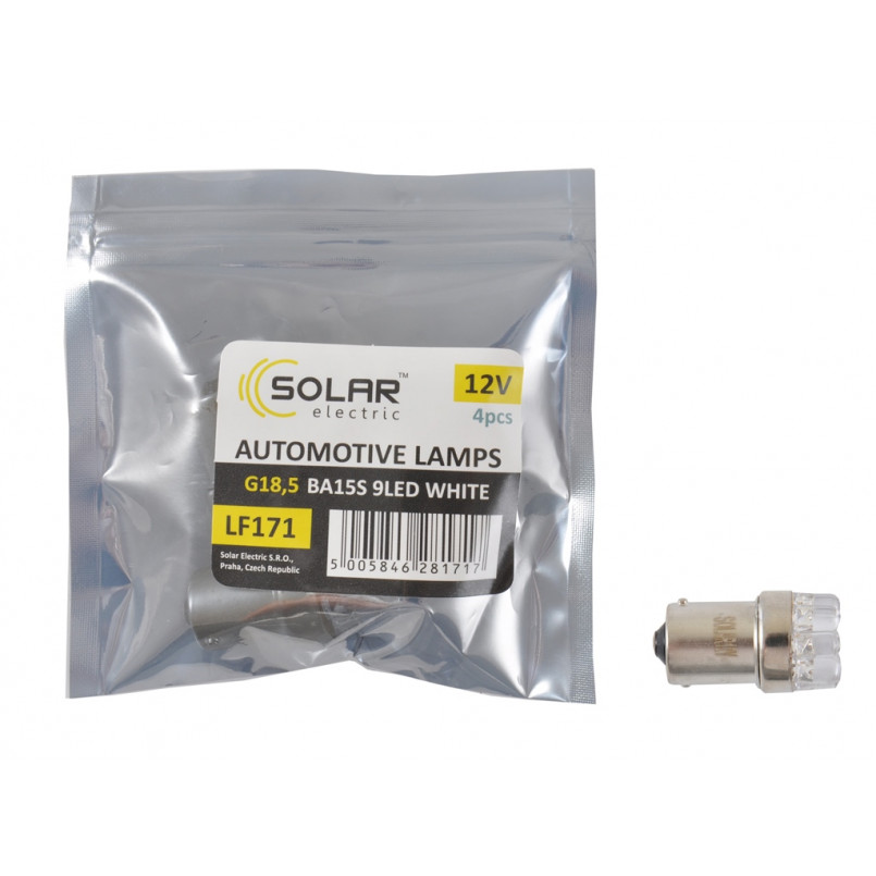 LED 12V G18.5 BA15s 9leds white 1шт. (4шт.) Поліетилен уп.