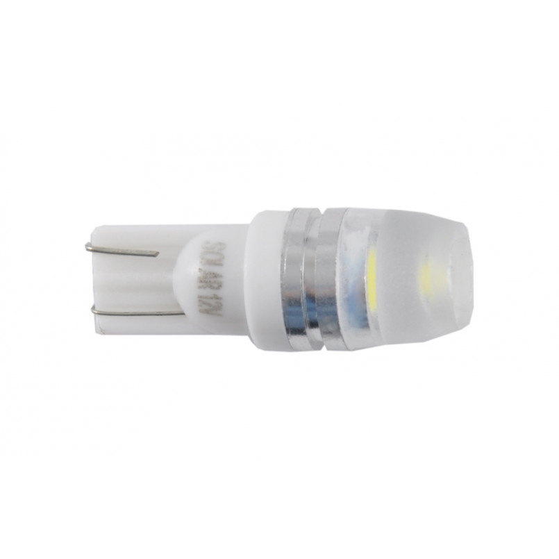 LED 12V T10 led 1W+Lens, white (10 шт.) Поліетилен уп.