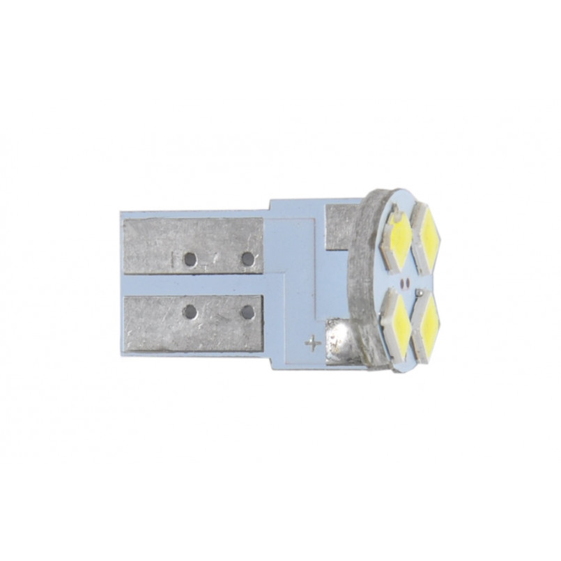 LED 12V T10 W2.1x9.5d 4led 3528 white 1шт. (10шт.) Поліетилен уп.
