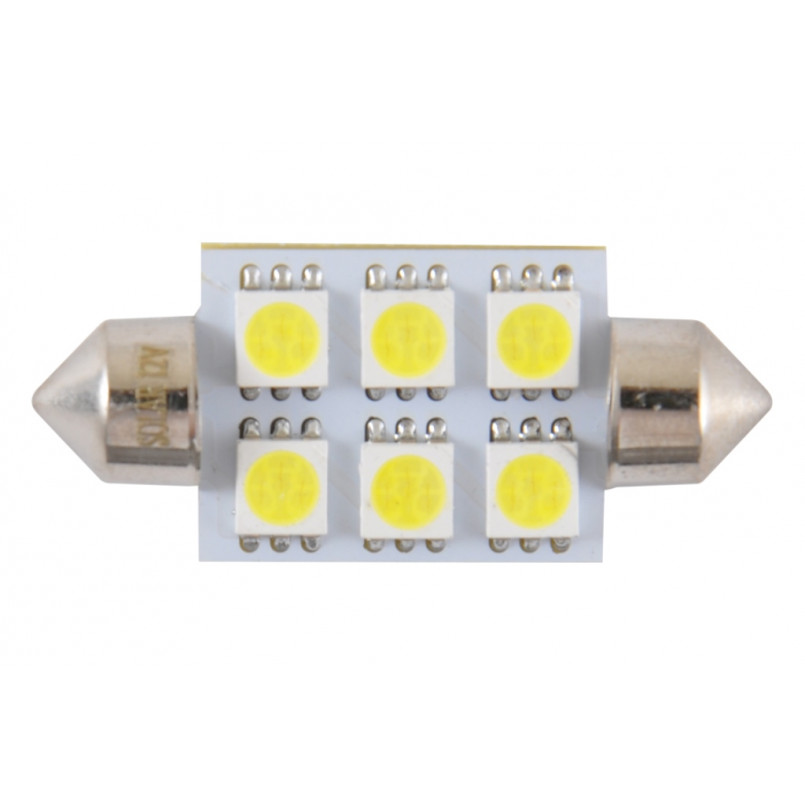 LED 12V SV8.5 T11x39 6led 5050 white 1шт. (10шт.) Поліетилен уп.