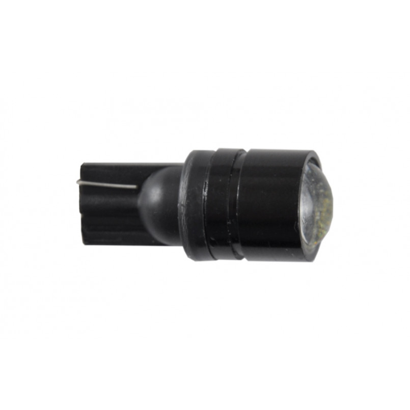 SOLAR Автолампа   LED 12V T10 W2.1x9.5d 1SMD 0,5W with lens white 10ш. Поліетилен уп.