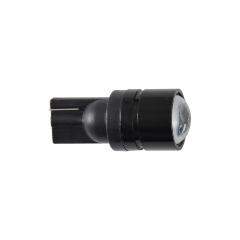 SOLAR Автолампа  LED 12V T10 W2.1x9.5d 1SMD 1,5W with lens white 10. Поліетилен уп.