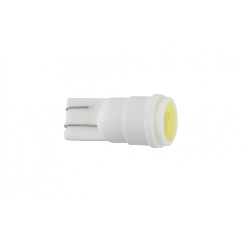 LED 12V T10 W2.1x9.5d 1COB 1W Ceramic white  10шт. Поліетилен уп