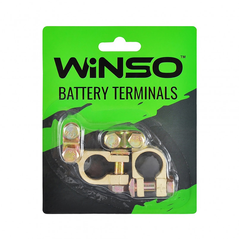 Клеми акумуляторні WINSO 2шт. блістер, цинк, мідне покриття, вага 90 грам (200шт/ящ)