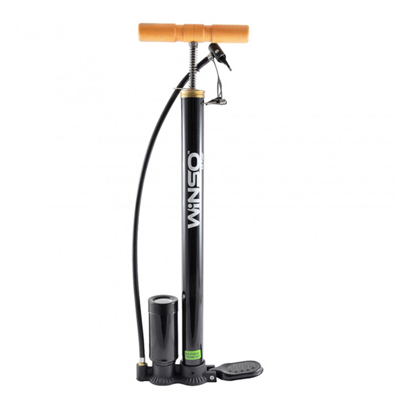 Насос ручнний WINSO з манометром,циліндир 38*500мм.,довж.шланга 54см., в компл.3 адаптери (10шт/ящ)