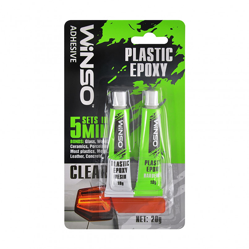 Двокомпонентний епоксидний клей, прозорий, 20g (12/144шт.)