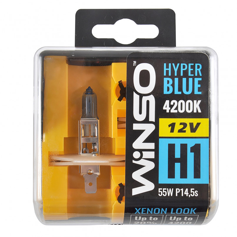 12V H1 HYPER BLUE 4200K 55W P14.5s SET WINSO
