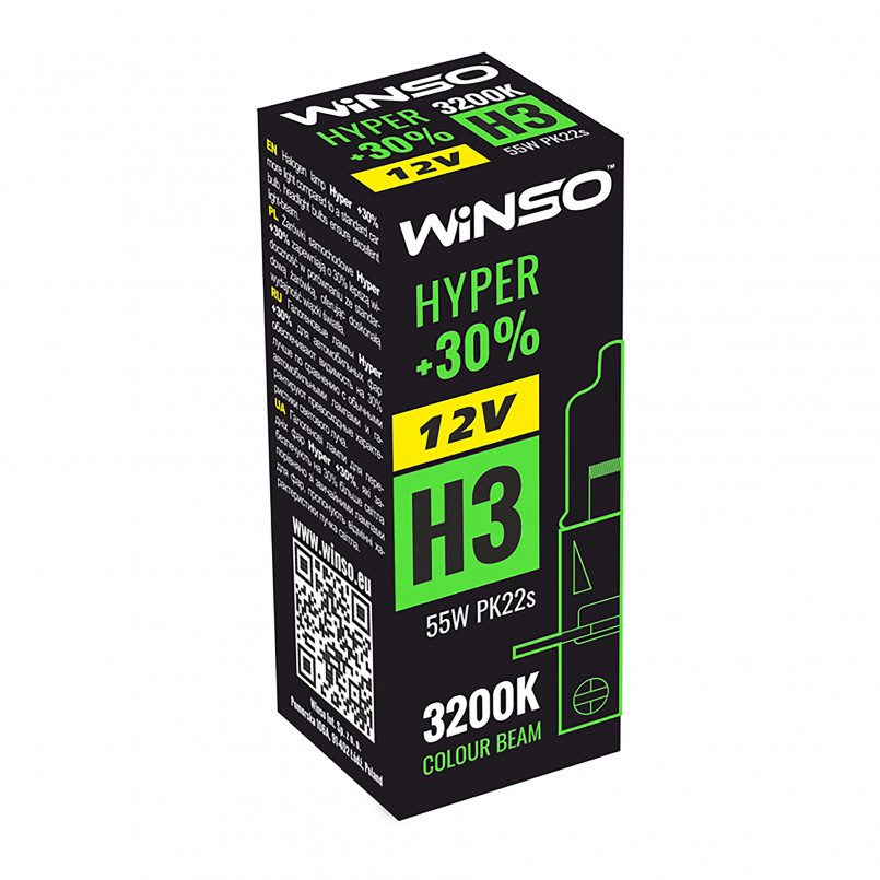 12V H3 HYPER +30% 55W PK22s WINSO