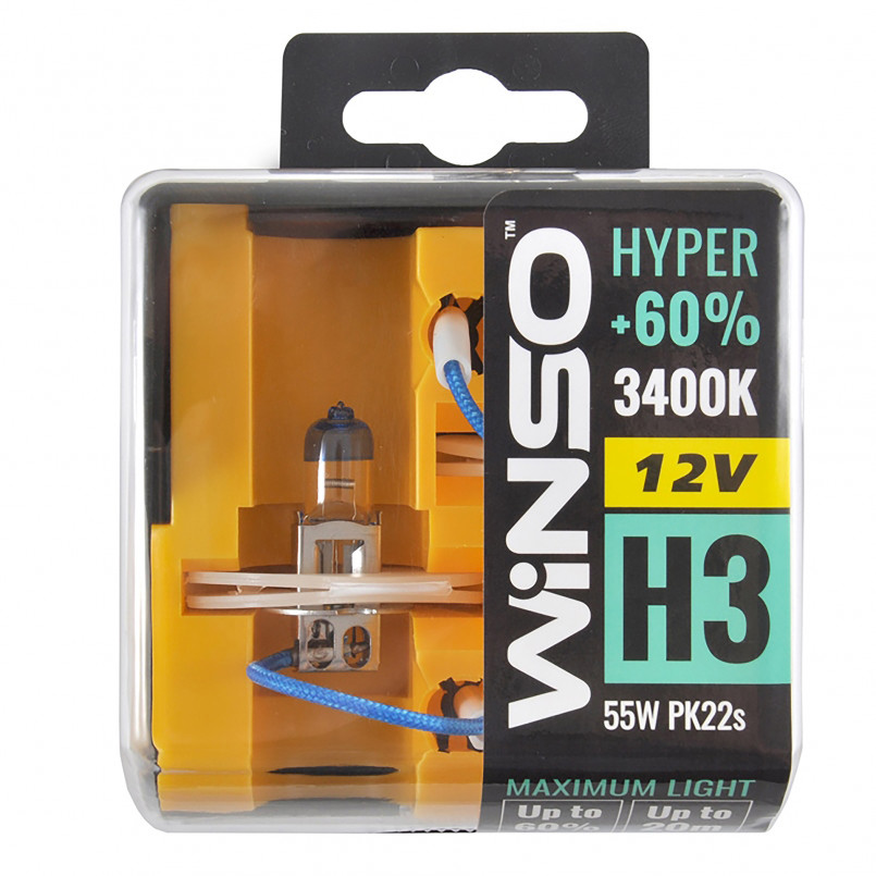 12V H3 HYPER +60% 55W PK22s SET WINSO