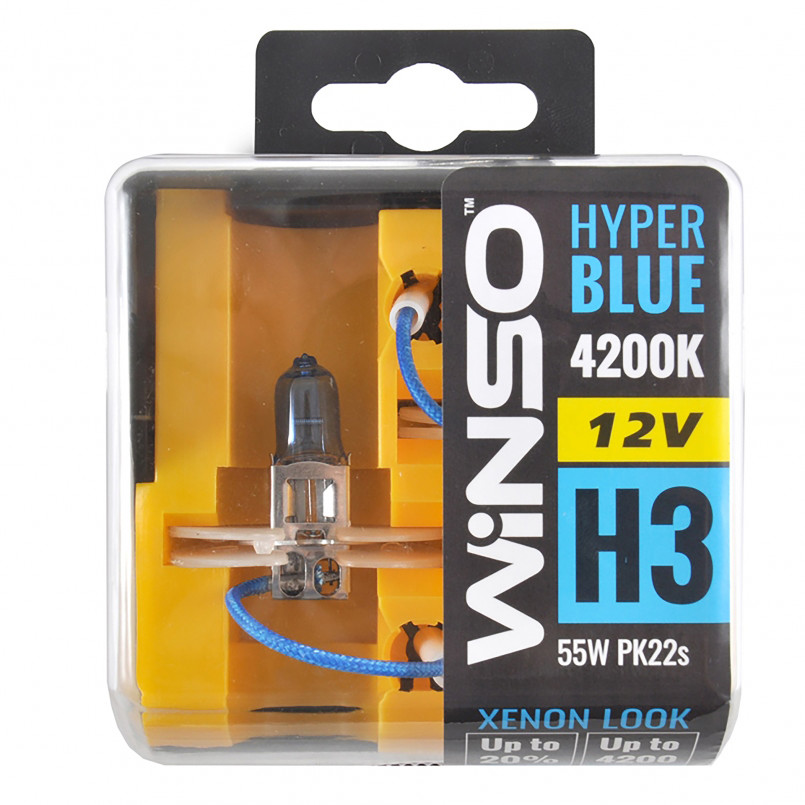 12V H3 HYPER BLUE 4200K 55W PK22s SET WINSO