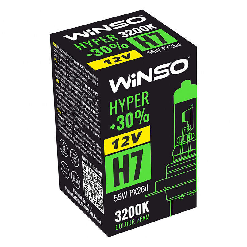 12V H7 HYPER +30% 55W PX26d WINSO