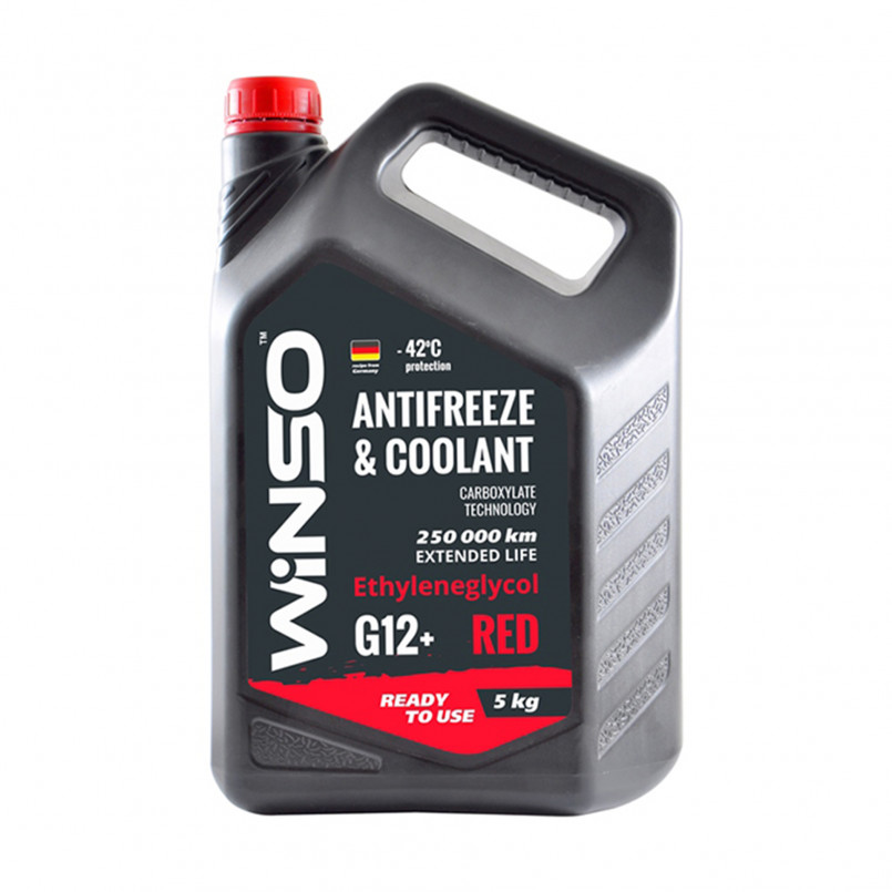 ANTIFREEZE WINSO RED G12+ (червоний) Антифриз готовий до використання 5kg (4шт/ящ)