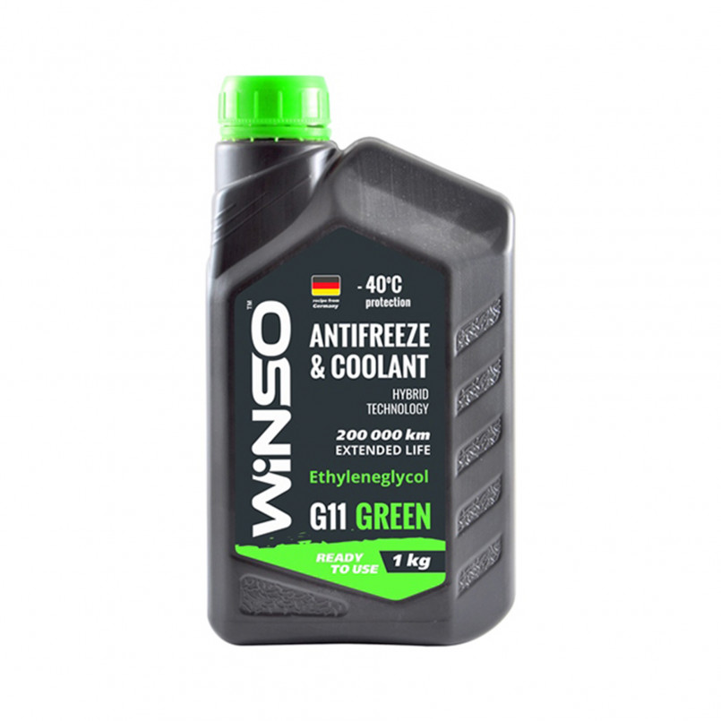 ANTIFREEZE WINSO GREEN G11 (зелений)  Антифриз готовий до використання 1kg (15шт/ящ)