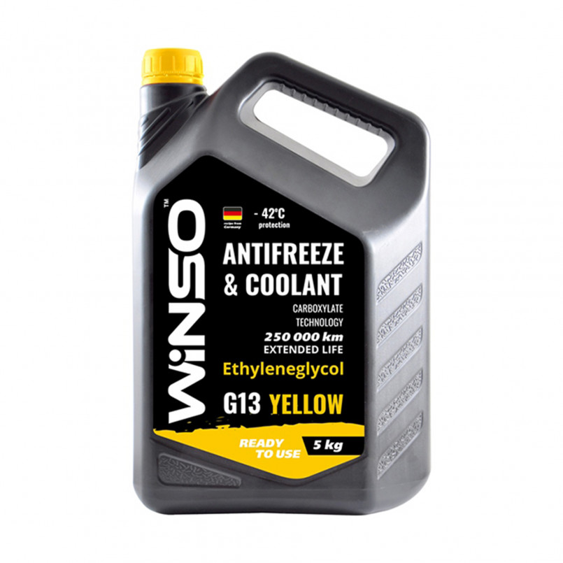ANTIFREEZE WINSO YELLOW G13 (жовтий) Антифриз готовий до використання 5kg (4шт/ящ)