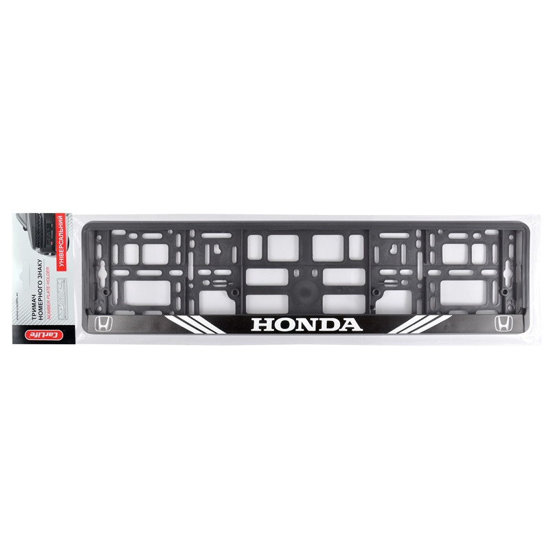 Рамка Сarlife кольоровий друк, Honda біло-чорна