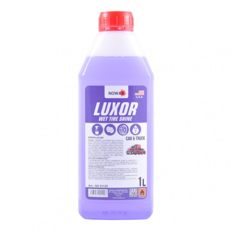 Поліроль для шин NOWAX LUXOR WET TIRE SHINE,1L,(9шт.в упак.) Акція