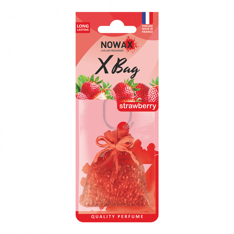 NOWAX Автомобільний ароматизатор повітря полімерний Nowax X Bag - Strawberry (20шт/ящ)