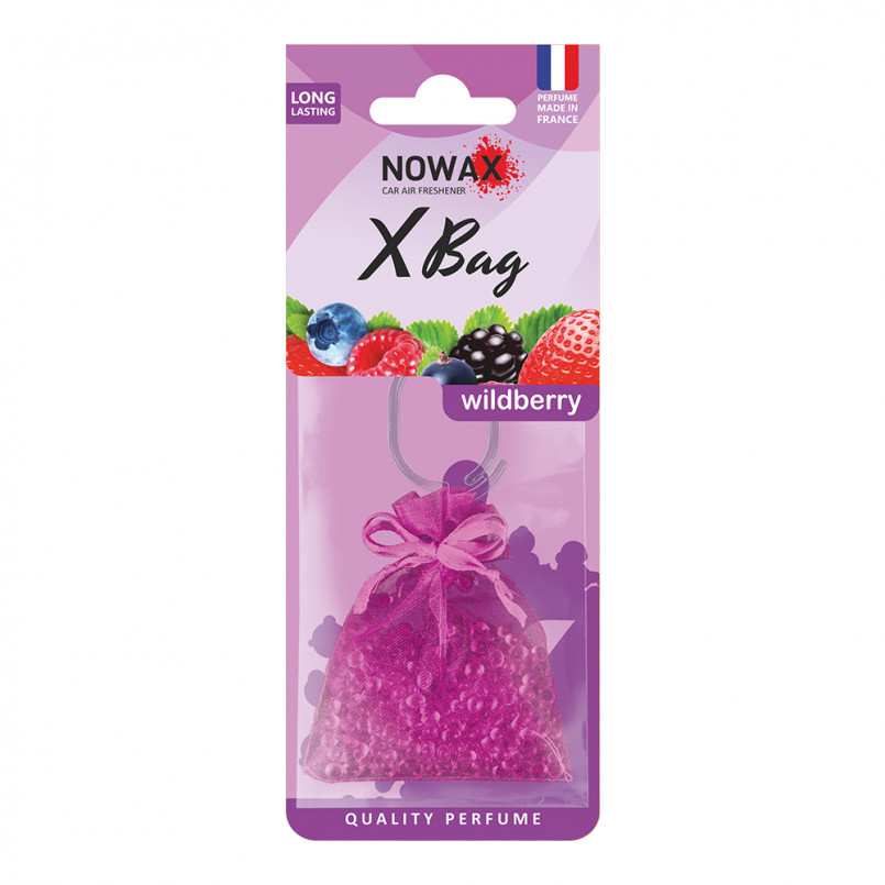 NOWAX Автомобільний ароматизатор повітря полімерний Nowax X Bag - Wildberry (20шт/ящ)