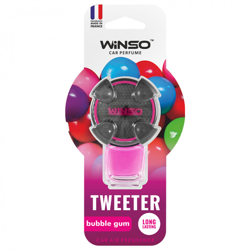 Освіжувач повітря WINSO Tweeter, на дефлектор, 8мл., Bubble Gum (24шт/ящ.)