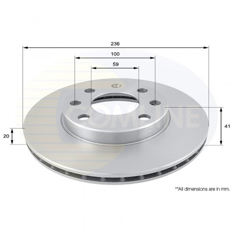 ADC1047V Comline - Диск гальмівний вентильований