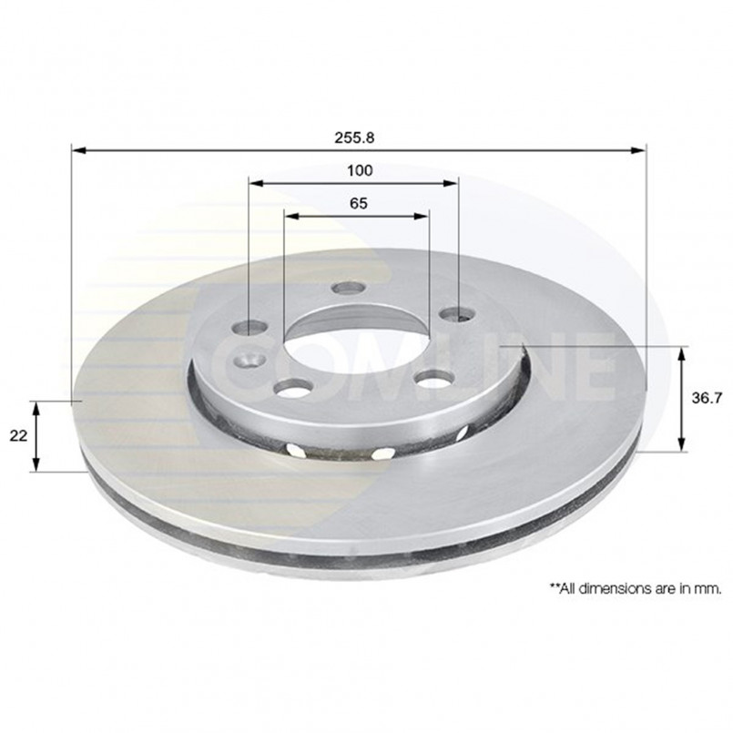 ADC1407V Comline - Диск гальмівний вентильований з покриттям