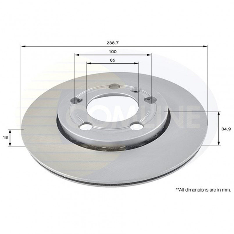 ADC1461V Comline - Диск гальмівний вентильований з покриттям