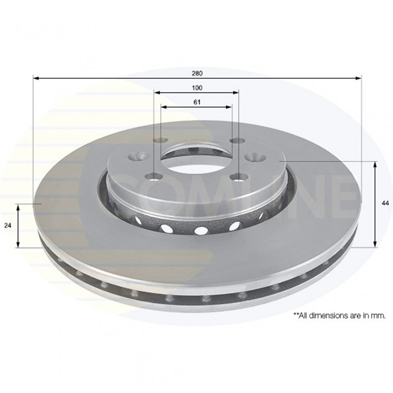 ADC2720V Comline - Диск гальмівний вентильований з покриттям