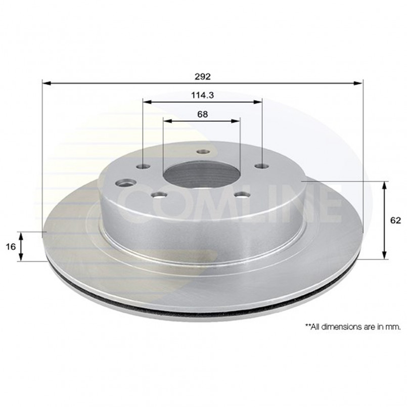 ADC0272V Comline - Диск гальмівний вентильований з покриттям