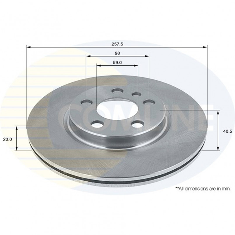 ADC1513V Comline - Диск гальмівний вентильований з покриттям